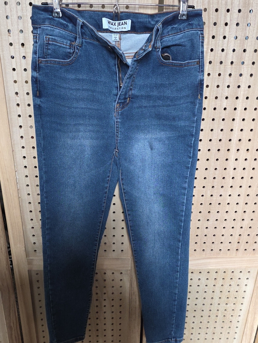 Wax Jean Women's Skinny Jeans in Dark Blue Wash